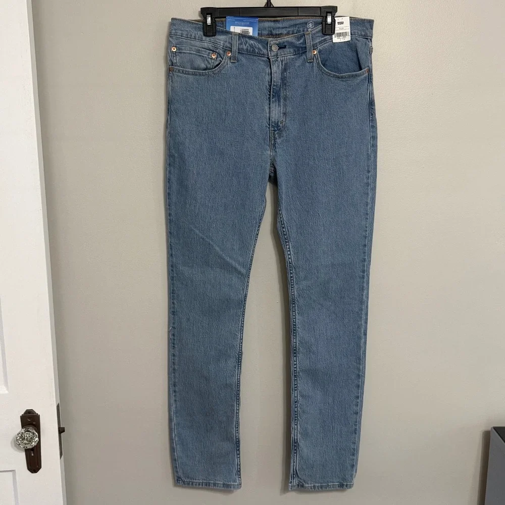NEW Levi's 511 Mens 36x34 Slim Fit Performance Cool Stretch Denim Blue Jeans